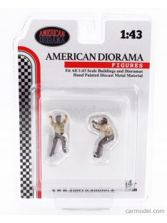   American Diorama - Figures Set 3 - 2X Man Mechanics Crew 4X4 Offroad Camel Trophy Beige Brown