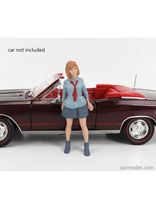 American Diorama - Figures Girl Car Meet 1 - Figure V Light Blue Grey