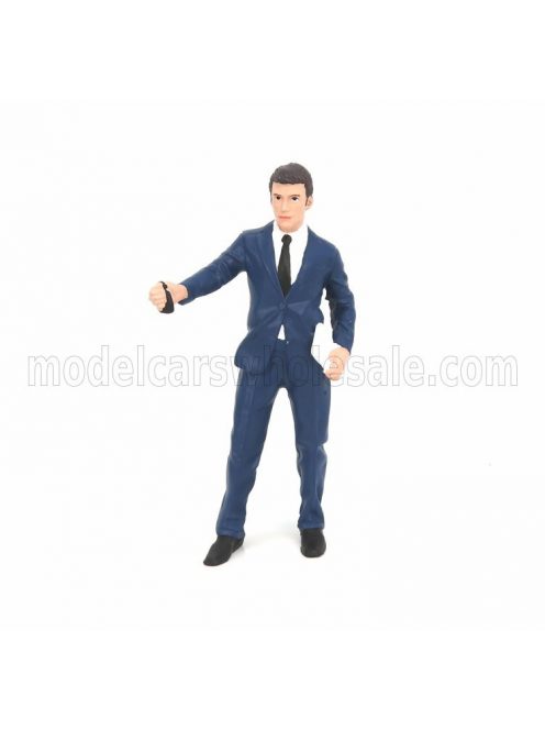 American Diorama - FIGURES MAN THE DEALERSHIP - MALE SALESPERSON BLUE