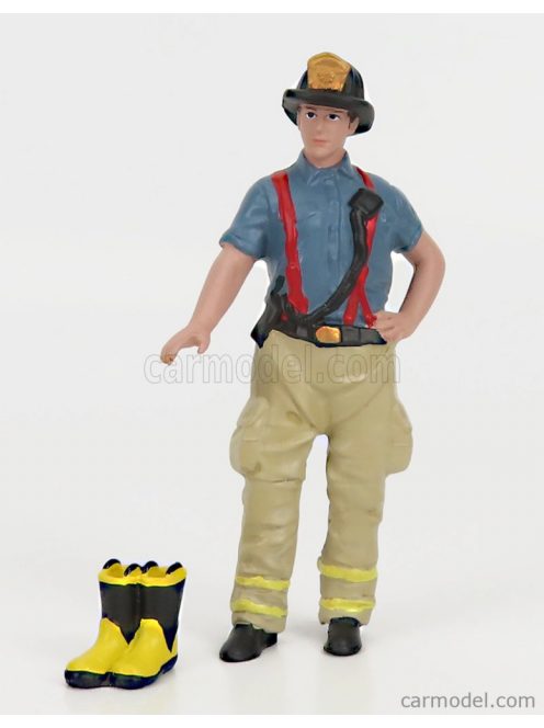 American Diorama - Figures Firefighters - Getting Ready Blue Beige