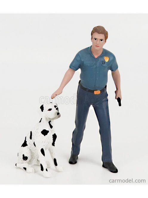 American Diorama - Figures Firefighters - Fire Dog Training 2 Tone Blue