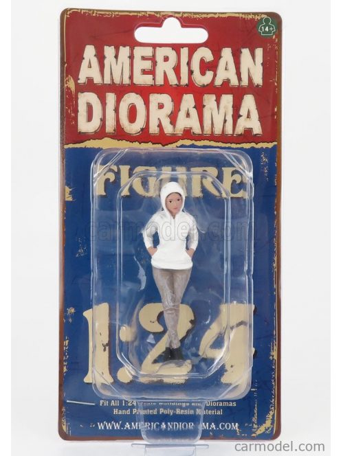 American Diorama - Figures Girl Car Meet 2 - Figure I Grey White