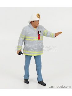   American Diorama - Figures Firefighters - Fire Captain Grey Blue