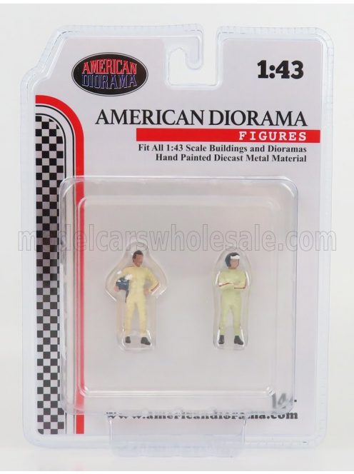 American Diorama - FIGURES SET 2X MAN RACING LEGEND 60s CREAM