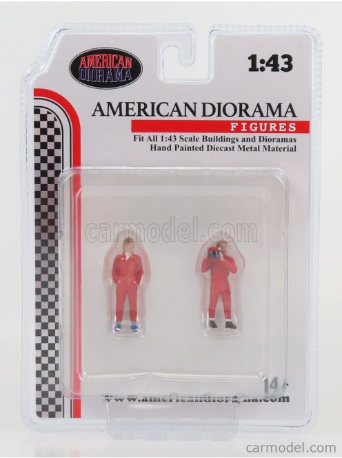 American Diorama - Figures Set 2X Man Racing Legend 70S Red