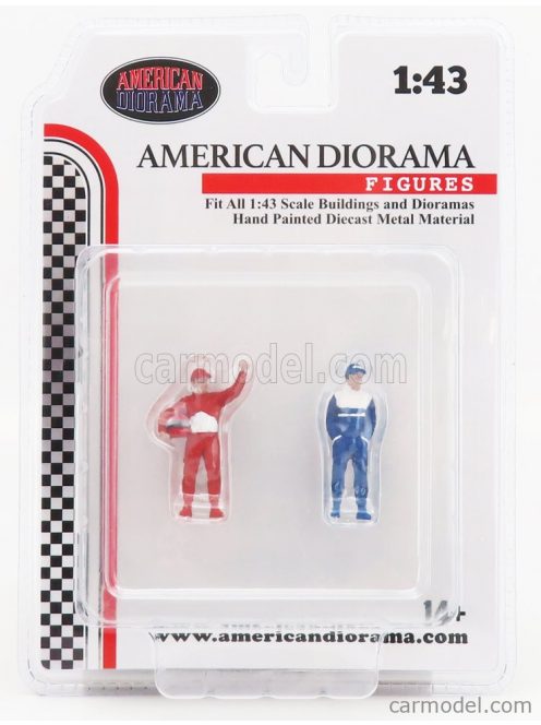 American Diorama - Figures Set 2X Man Racing Legend 90S Red Blue