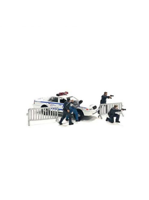 Americandiorama - 1:64 Figurines - Police Line Mijo Figure Set, Various