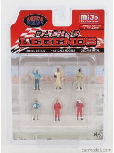   American Diorama - Figures Set 6X Man Racing Legend 50S - 60S - 70S Various