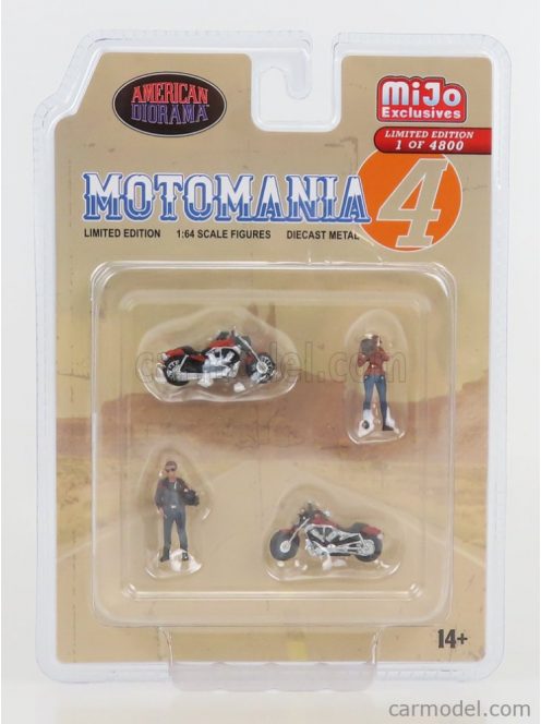 American Diorama - Figures Set Motomania - 2X Motorcycle - 2X Figure Various