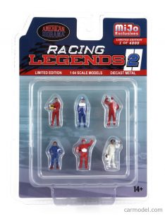 American Diorama - Figures Set 6X Man Racing Legend Various