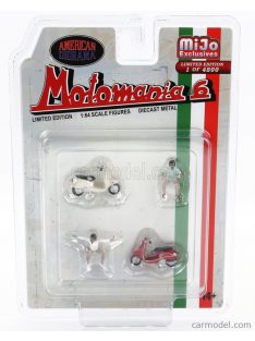   American Diorama - Figures Set X Motomania With Piaggio Vespa Red White