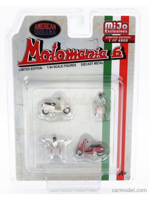 American Diorama - Figures Set X Motomania With Piaggio Vespa Red White