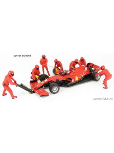   American Diorama - Figures F1  Set 1 2020 - Diorama Pit-Stop Set 7 X Meccanici - Mechanics - With Decals Red