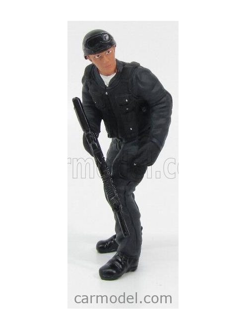 American Diorama - Figures Soldato Swat Con Fucile - Soldier Rifleman Swat With Rifle Gun Black