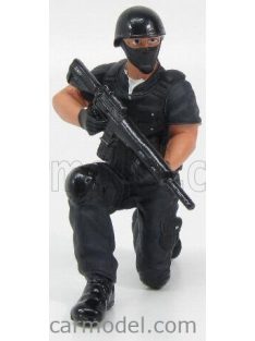   American Diorama - Figures Soldato Swat Con Fucile - Soldier Snip Swat With Rifle Gun Black