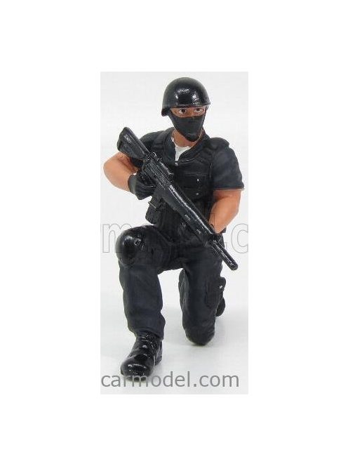 American Diorama - Figures Soldato Swat Con Fucile - Soldier Snip Swat With Rifle Gun Black