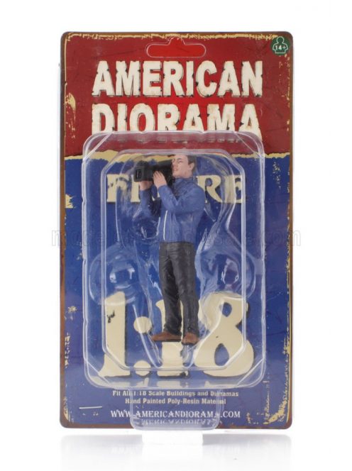 American Diorama - FIGURES CAMERA CREW - REPORTER - FIGURE I BLACK BLUE