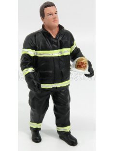   American Diorama - FIGURES POMPIERE VIGILE DEL FUOCO I - FIREMAN CHIEF I BLACK YELLOW