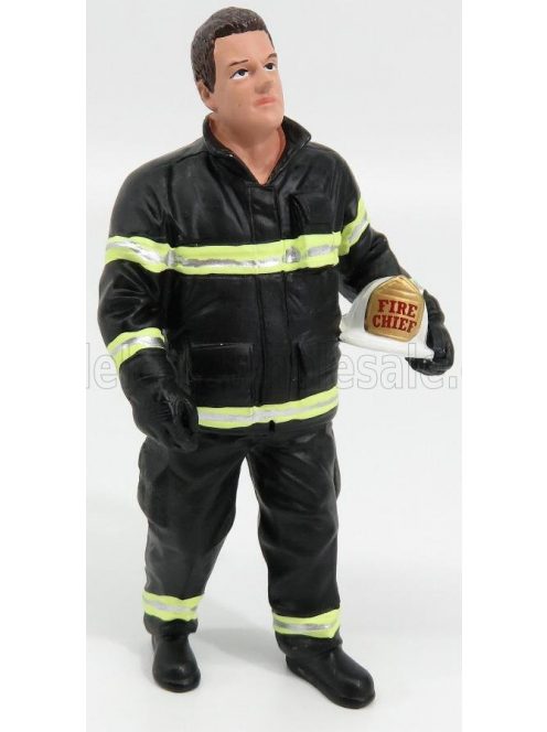 American Diorama - FIGURES POMPIERE VIGILE DEL FUOCO I - FIREMAN CHIEF I BLACK YELLOW