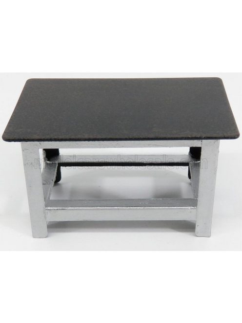 American Diorama - FIGURES WORK TABLE - TAVOLO IN METALLO DA LAVORO SILVER BLACK