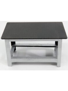   American Diorama - FIGURES WORK TABLE - TAVOLO IN METALLO DA LAVORO SILVER BLACK