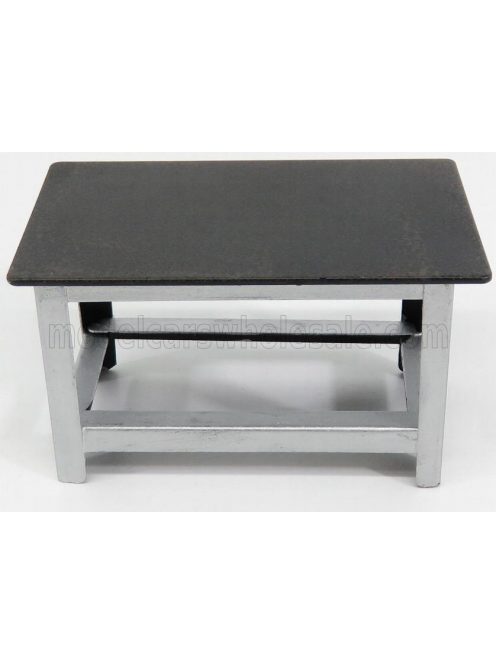 American Diorama - FIGURES WORK TABLE - TAVOLO IN METALLO DA LAVORO SILVER BLACK