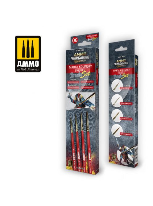 AMMO by MIG Jimenez - AMMO WARGAMING UNIVERSE - Marta Kolinsky Figures Brush Set