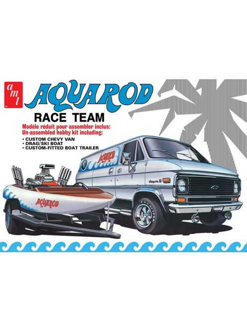AMT - 1/25 Aqua Rod Race Team 1975 Chevy Van, Race Boat & Trailer