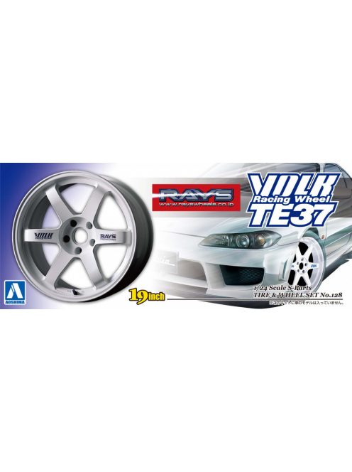 Aoshima - Volk racing te37(white) wheel and tyres set