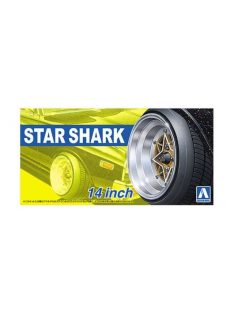   Aoshima - 1/24 Star Shark 14 inch wheel and tire set, plastic modelkit