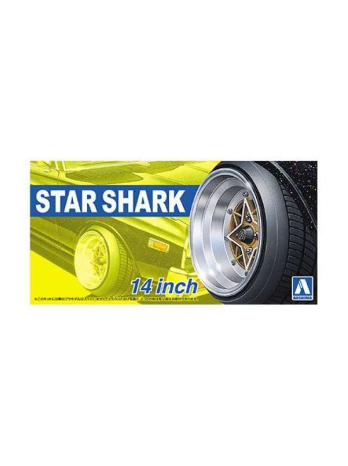 Aoshima - 1/24 Star Shark 14 inch wheel and tire set, plastic modelkit