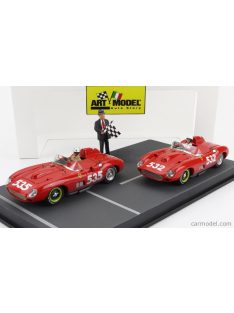   Art-Model - Ferrari Diorama Set 2X 315S Spider Sn0684 N 535 Winner Mille Miglia 1957 P.Taruffi + N 532 2Nd Mille Miglia 1957 W.Von Trips Red