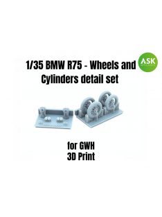   Art Scale - 1/35 BMW R75 - Wheels and Cylinders detail set recommended for GWH