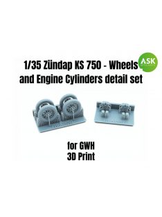   Art Scale - 1/35 Zündap KS 750 - Wheels and Engine Cylinders detail set recommended for GWH