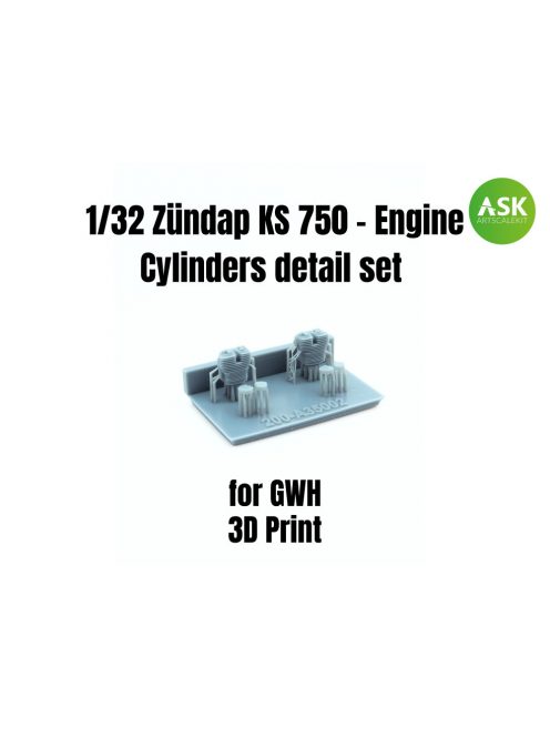 Art Scale - 1/35 Zündap KS 750 - Engine Cylinders detail set recommended for GWH