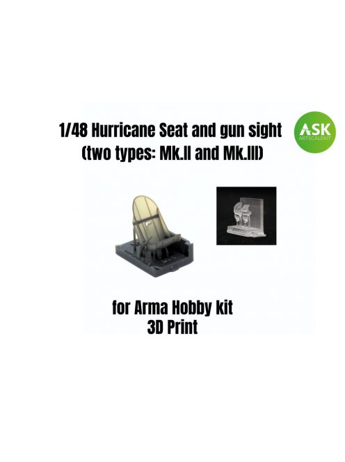 Art Scale - 1/48 Hurricane Seat and gun sight (two types: Mk.II and Mk.III)