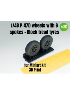   Art Scale - 1/48 P-47D wheels with 6 spokes - Block tread tyres and masks