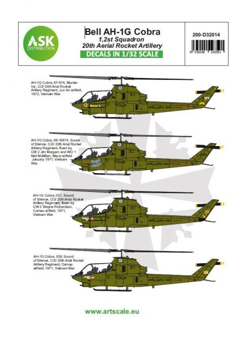 Art Scale - 1/32 Bell AH-1G Cobra 20th Aerial Rocket artilery part 1