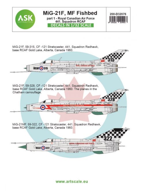 Art Scale - 1/32 MiG-21F, MF Fishbed / CF-121 Redhawk program - Royal Canadian Air Force, 441. Squadron