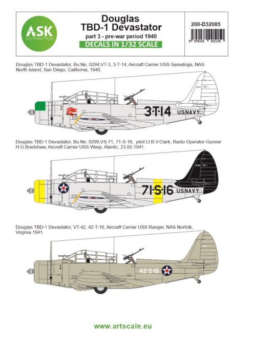 Art Scale - 1/32 Douglas TBD-1 Devastator part 3 - pre-war period 1940