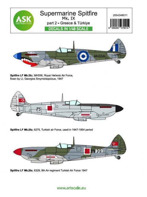 Art Scale - 1/48 Spitfire Mk.IXc and Mk.IXe part 2 - Greece, Türkiye (limited edition)