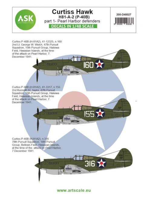 Art Scale - 1/48 Curtiss Hawk 81-A-2 (P-40B) part 1 - Pearl Harbor defenders