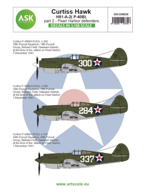 Art Scale - 1/48 Curtiss Hawk 81-A-2 (P-40B) part 2 - Pearl Harbor defenders