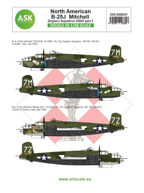 Art Scale - 1/48 B-25J Mitchell part 5 - US Dogface Squadron, "Shirley Ann" & "Tuff Stuff", Mediterranean area