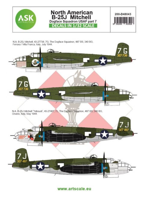 Art Scale - 1/48 B-25J Mitchell part 7 - US Dogface Squadron, "Yahoudi", Mediterranean area