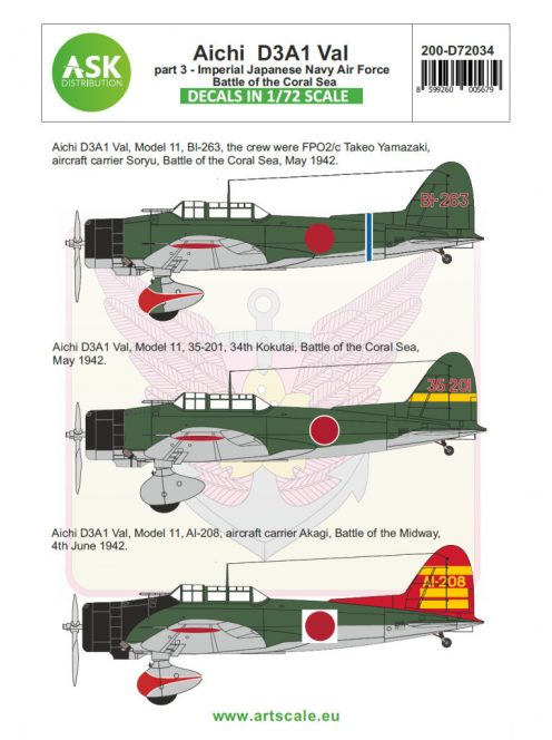 Art Scale - 1/72 Aichi D3A1 Val part 3 - Japanese Imperial Army Air Service, Battle of the Coral Sea