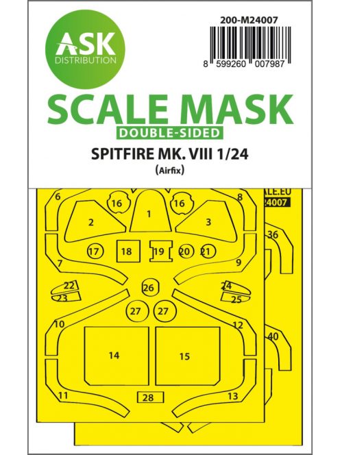 Art Scale - 1/24 Spitfire Mk.VIII double-sided express fit masks for Airfix