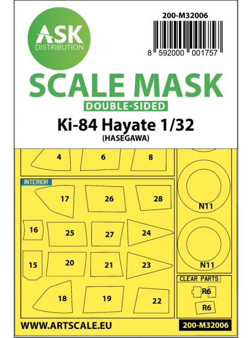 Art Scale - 1/32 Nakajima Ki-84 Hayate double-sided express mask for Hasegawa