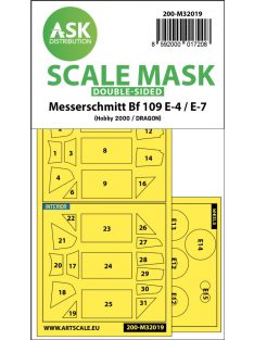   Art Scale - 1/32 Messerschmitt Bf 109E-4 & E-7 double-sided express masks for Hobby2000, Dragon, HGW kit