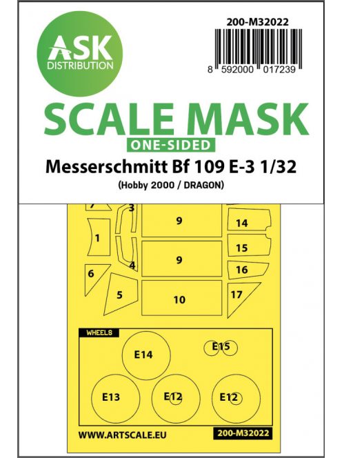 Art Scale - 1/32 Messerschmitt Bf 109E-3 one-sided express masks for 